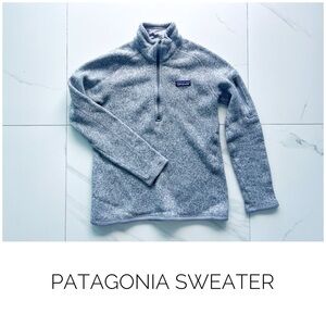 Patagonia sweater size Small gray Better Sweater fleece quarter zip ¼ grey